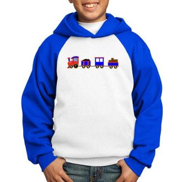 Imagem de Moletom Infantil Trenzinho Azul - Foca na Moda, Branco, Azul, 14