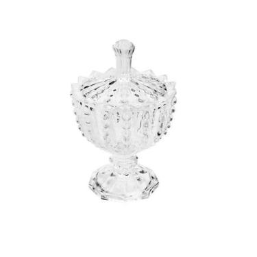 Imagem de Bomboniere Potiche com Pé de Cristal Lyor, Bolhas - 13cm