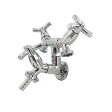 Imagem de Torneira Metal 3 Saídas MULTIUSO Tanque Tanquinho Máquina De Lavar - O