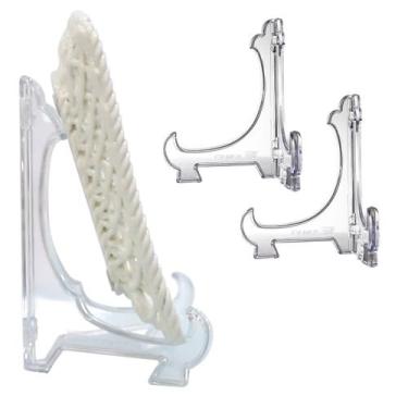 Imagem de Kit 2 Peças Suporte P/ Pratos Acrílico Transparente 12,5cm