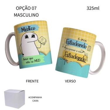 Imagem de Caneca 325ml Flork Medicina Médica Médico - LARANJA E MIMOS