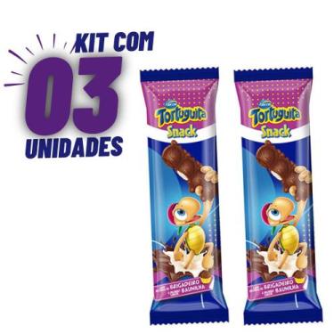 Imagem de Kit 3x De 28g Tortuguita Snack Brigadeiro com Baunilha - Arcor