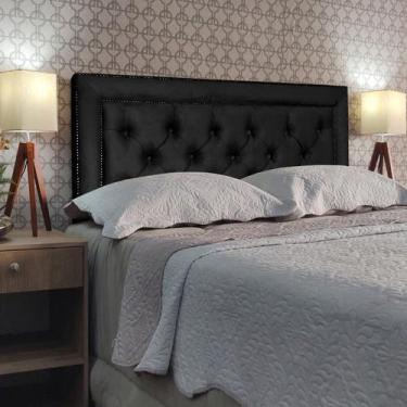 Imagem de Cabeceira Cama King Capitonê Classic Diamond 2 Suede Preto 60 RBL