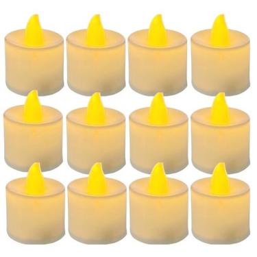 Imagem de Kit 12 Velas De Led Amarela Casamento, Noivado e Dia Dos Namorados - F