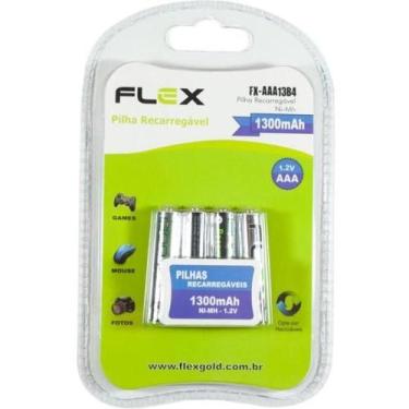 Imagem de Pilha Recarregável AAA 1.2V 1300mAh (C/4 Pilhas) Flex