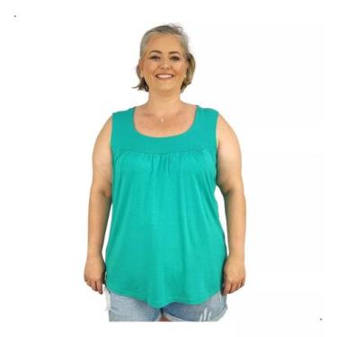 Imagem de Blusa Feminina Plus Size Regata Senhora Bata Lisa - Coalizão Fashion, 