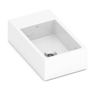 Imagem de Kit com 3 Cuba Apoio 44cmx25cm com Mesa Basic Curve1 Celite Branco