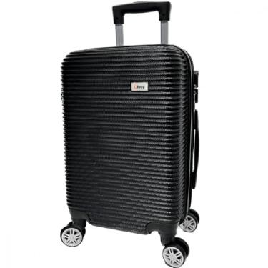 Imagem de Mala de Viagem Média 21" com Rodinhas 360° Destacáveis - Material ABS Resistente, Design Compacto e Moderno, Ideal para Viagens Curtas ou Longas, Espaço Interno Amplo e Leve (Black Full)