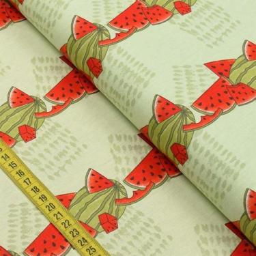 Imagem de Tecido Estampado para Patchwork - Nova Melancia : Faixas com Melancia 