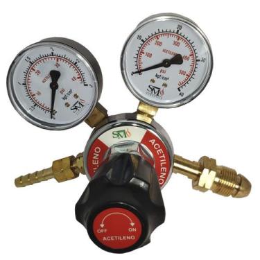Imagem de Regulador de Pressão para Cilindro de Gás Acetileno 200 SM - SM Indust