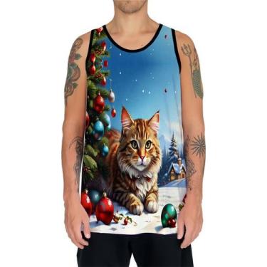 Imagem de Camiseta Regata Tshirt Natal Festas Gato Gatinho Fofo Neve 4 - Enjoy S