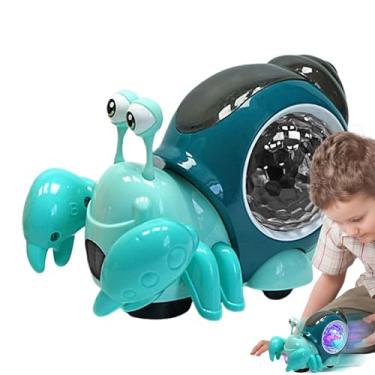 Imagem de Brinquedo de caracol rastejante elétrico, brinquedo de caracol em movimento interativo | Brinquedo de caracol elétrico em movimento - Brinquedos musicais de caracol com música iluminada para meninos,