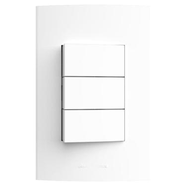 Imagem de Conjunto 1 Interruptor Simples + 2 Interruptores Paralelos 10A 250V~ com Placa 4x2 Inova Pro Alumbra Branco