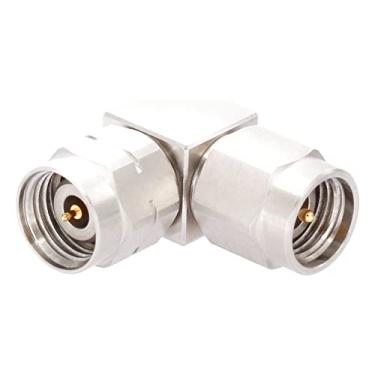 Imagem de withwave Adaptador de micro-ondas macho de precisão de 2,4 mm para macho de 2,92 mm (ângulo direito), CC para 40 GHz, 50 Ohm, corpo de aço inoxidável