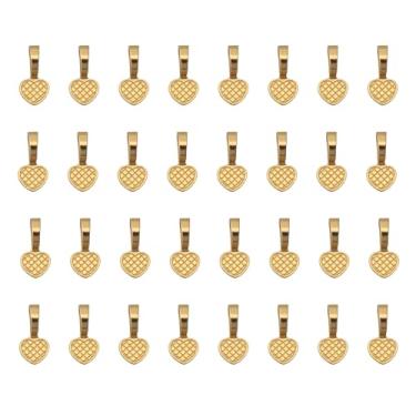 Imagem de Ruwado 50 pingentes de colar em forma de coração em forma de coração 1,9 x 0,9 cm de metal pequenos pingentes de scrabble fofos para kits de fabricação de joias, colar, brinco, pulseira, azulejos de