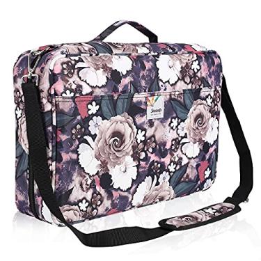 Imagem de Shulaner Estojo para lápis comporta 480 a 488 lápis de cor ou 320 a 328 canetas de gel coloridas com fecho de zíper, bolsa organizadora de canetas de nylon de grande capacidade com alça de ombro para estudante ou artista rosa cinza