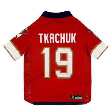 Imagem de Pets First Camiseta NHLPA Matthew Tkachuk de malha para cães e gatos, Florida Panthers The Rat King-19 Dog Jersey, tamanho PP, camiseta licenciada para cães com seu jogador favorito de time de hóquei