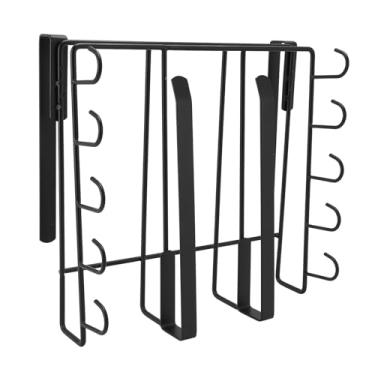 Imagem de Sob a Prateleira de Armazenamento do Armário, Aço Inoxidável Sob a Prateleira Suspensa do Armário Sob a Prateleira de Armazenamento do Armário Com Vários Ganchos para Tábuas de