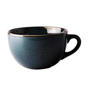 Imagem de WOQIJENCV Caneca de café de cerâmica de grande capacidade, caneca de sopa, tigela de salada, caneca de café da manhã com alça extra grande cappuccino, chá, latte ou caneca de cacau quente para uso no
