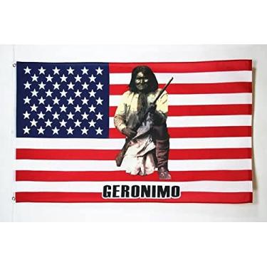 Imagem de AZ FLAG - Bandeira dos EUA Geronimo 3' x 5' - EUA - Bandeiras americanas 90 x 150 cm - Banner 3x1,5 m - Drapeau USA Géronimo
