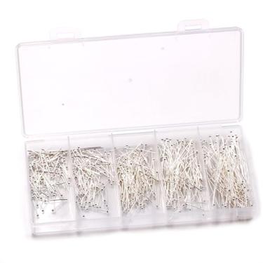 Imagem de Malahill Descobertas de joias de excelente qualidade, 500 peças de pinos de cabeça esférica para fabricação de joias prata 16-50 mm