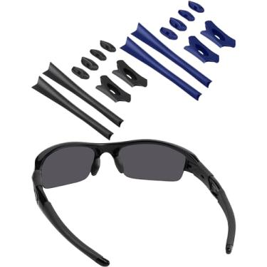 Imagem de BLAZERBUCK Kits de meias de substituição para óculos de sol Oakley Flak Jacket XLJ - preto + azul marinho