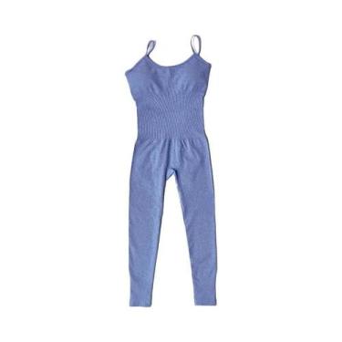 Imagem de Macacão de Yoga Sem Costura Feminino - Conjunto de Agasalho para Fitne