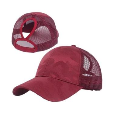 Imagem de Boné de Beisebol Feminino com Rabo de Cavalo - Ajustável e de Algodão,