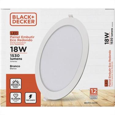 Imagem de Luminaria Led Embutir Redonda 18W 6500K 22Cm B_D Eco - BLACK & DECKER