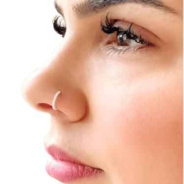 Imagem de Piercing Nostril Cravejado Fino Prata legitíma 925 delicado - Morganit