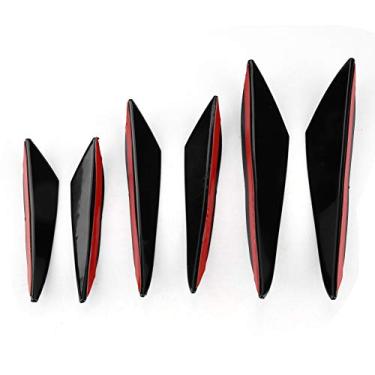 Imagem de 6 Peças Spoiler Dianteiro Divisor Gloss Preto Pára-choque Dianteiro do Carro Faca de Guarnição Barra Frontal Universal