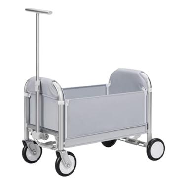 Imagem de carroça Carrinho de vagão grosso com rodas, vagão utilitário dobrável para mercearia, tecido oxford, vagão de praia com freio, grande capacidade dobrável