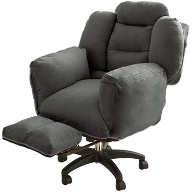 Imagem de Cadeiras giratórias para computador doméstico, cadeira de escritório estofada com altura ajustável com apoio para os pés e encosto inclinável, cadeira ergonômica confortável, cadeira de quar