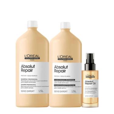 Imagem de Kit L'Oréal Professionnel Absolut Repair Gold Salon Oil (3 produtos)