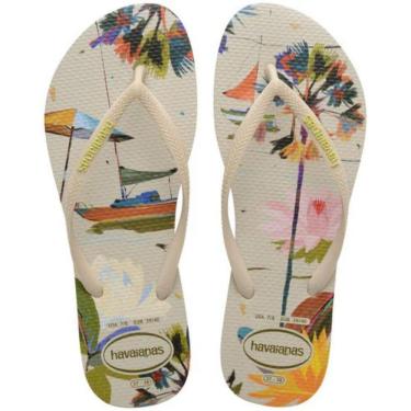 Imagem de Chinelo Havaianas Slim Summer Bliss Feminino - Creme