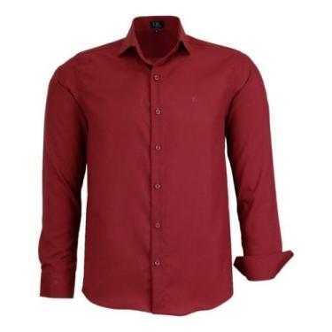 Imagem de Camisa Amil Manga Longa Comfort Sem Bolso Não Amassa 3015, Vinho, 7