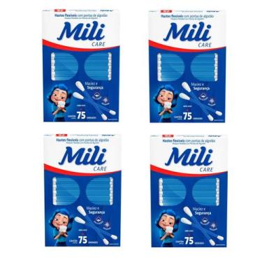 Imagem de Kit 4 Hastes Flexíveis Mili Care 75 Unidades - Mili