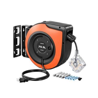 Imagem de Carretel de cabo de extensão retrátil DEWENWILS 75 pés 14/3C SJTOW