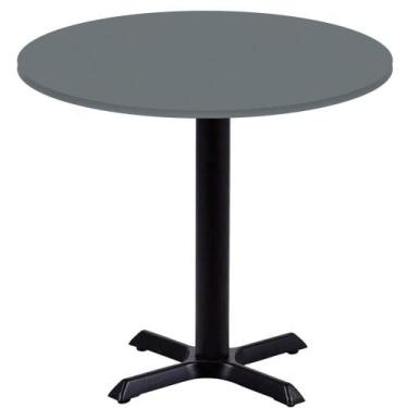 Imagem de Mesa Ômega Ferro Preto 74 cm (Alt) Base em X Tampo MDP Redondo 60 cm (