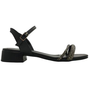 Imagem de Sandália Feminina Casual Social Dia a Dia Passeio com Strass Salto Baixo Ft Ana Castela Sua Cia 8356.15723