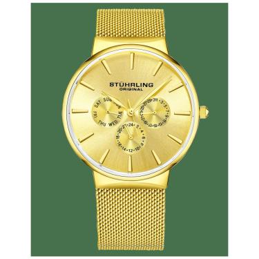 Imagem de Relógio Masculino Stuhrling Monaco 3931 Quartzo 39mm, Dourado