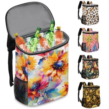 Imagem de Mochila térmica térmica à prova d'água, à prova de vazamento, portátil, pequena mochila térmica para trabalho, almoço, viagem, praia, acampamento, caminhada, piquenique, pesca, cerveja, para homens e