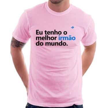 Imagem de Camiseta Eu tenho o melhor irmão do mundo - Foca na Moda, Rosa bebê, P