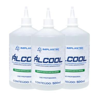 Imagem de Kit 3 Álcool Isopropilico 500ml - 99,8% PCI Limpeza Eletrônica, Placas