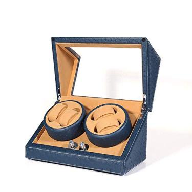 Imagem de Enrolador automático de relógio 4+0 silencioso motor caixa de armazenamento anti-magnetização mudo baixa potência à prova de poeira 5 modos de rotação acessórios