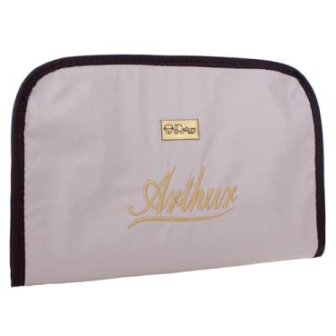 Imagem de Trocador de Fralda Portátil Personalizado com Nome – Impermeável, Acolchoado e Dobrável (Bege Menino)