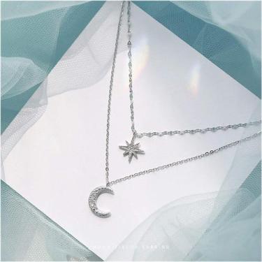 Imagem de Colar de Prata 925 com Pingente Lua e Sol - Para Mulheres