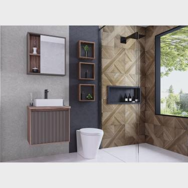 Imagem de Gabinete para Banheiro 60cm 1 Porta 1 Gaveta Alice Darabas Agardi