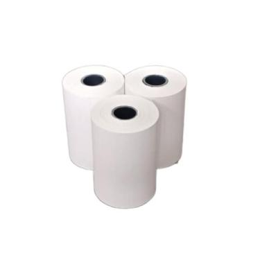 Imagem de 10 Rolos Bobina Térmica 57x22 Branca p/ Relógio Ponto REP, Senha, Comp