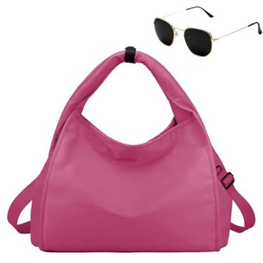 Imagem de Kit Bolsa Grande Feminina Multiuso Transversal + Óculos De Sol Hexagonal Preto (PINK)